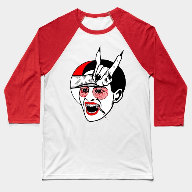 Rockin' Vampire Baseball T-Shirt by FUN ART